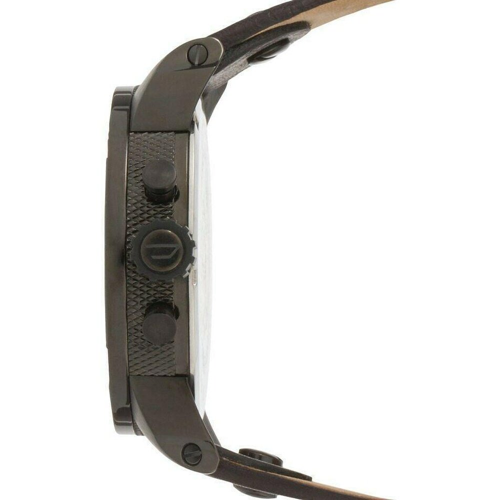 Diesel DZ7257 Bad Ass Chronograph Blue Dial Black Leather Men's Watch - WATCH & WATCH