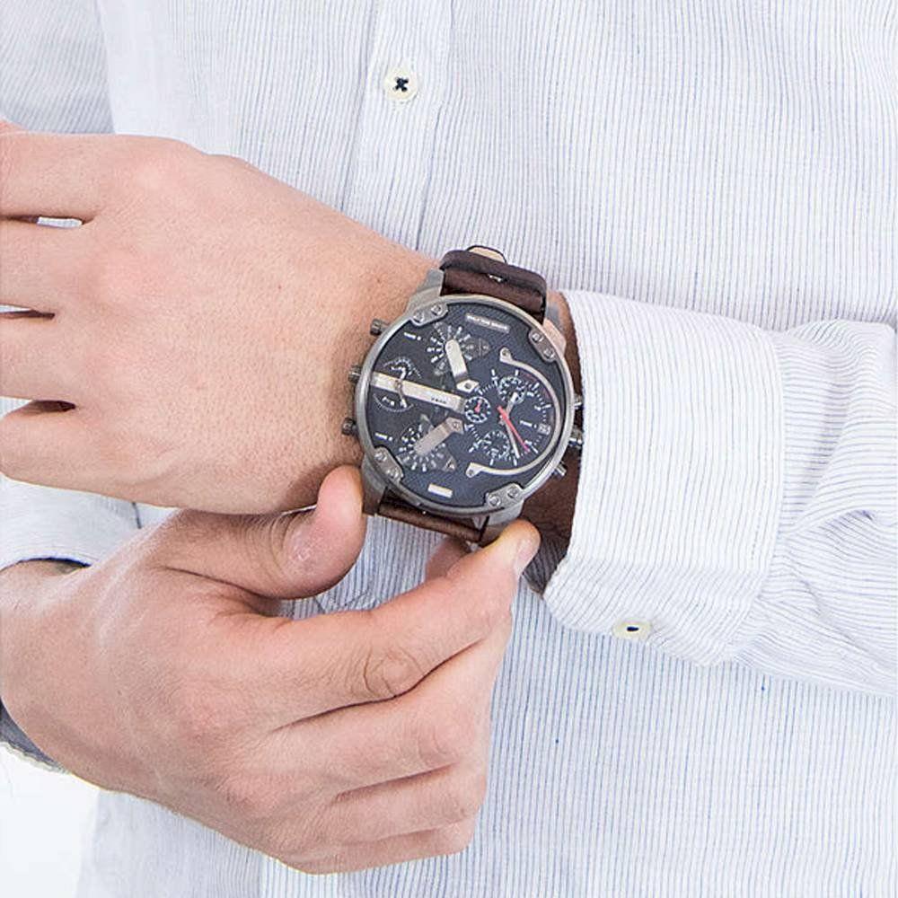 Diesel DZ7314 Mr Daddy Dual Time Chronograph Navy Blue Dial Men's Watch - WATCH & WATCH