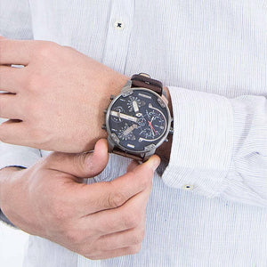 Diesel DZ7314 Mr Daddy Dual Time Chronograph Navy Blue Dial Men's Watch - WATCH & WATCH