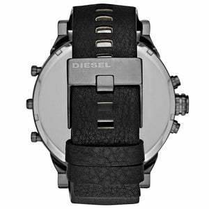 Diesel DZ7348 Mr. Daddy 2.0 Black Dial Black Leather Men's Watch - WATCH & WATCH