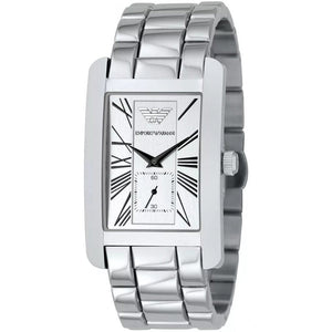 Emporio Armani AR0145 Classic White Dial Men's Watch - WATCH & WATCH