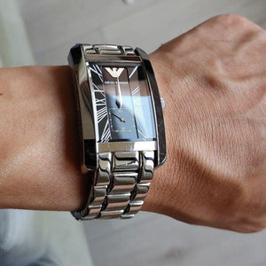 Emporio Armani AR0156 Classic Black Rectangle Men's Watch - WATCH & WATCH