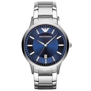 Emporio Armani AR11180 Quartz Blue Dial Men's Watch - WATCH & WATCH
