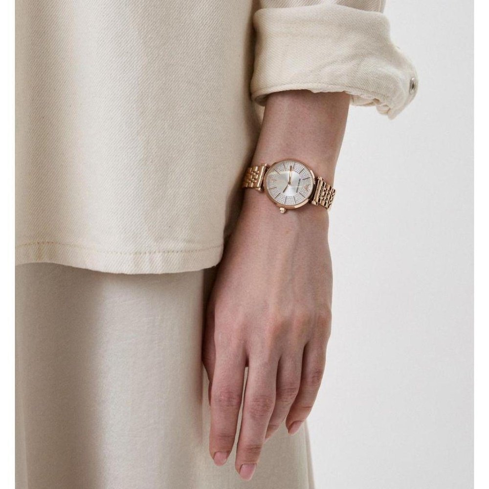 Emporio Armani AR11446 Gianni T - Bar Analog Silver Dial Women's Watch - WATCH & WATCH