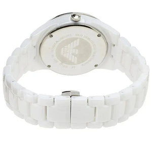 Emporio Armani AR1456 Ceramica Crystal White Ladies Watch - WATCH & WATCH