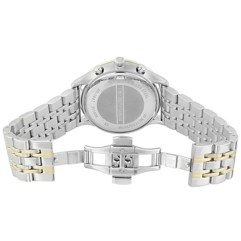 Emporio Armani AR1847 Men's Watch Chronograph Two Tone Blue - WATCH & WATCH