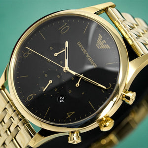 Emporio Armani AR1893 Beta Men's Gold Chronograph Watch - WATCH & WATCH