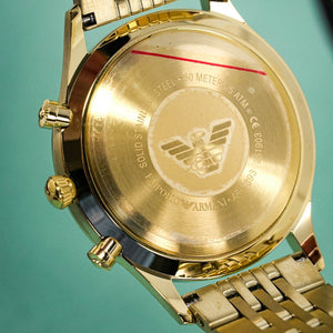 Emporio Armani AR1893 Beta Men's Gold Chronograph Watch - WATCH & WATCH