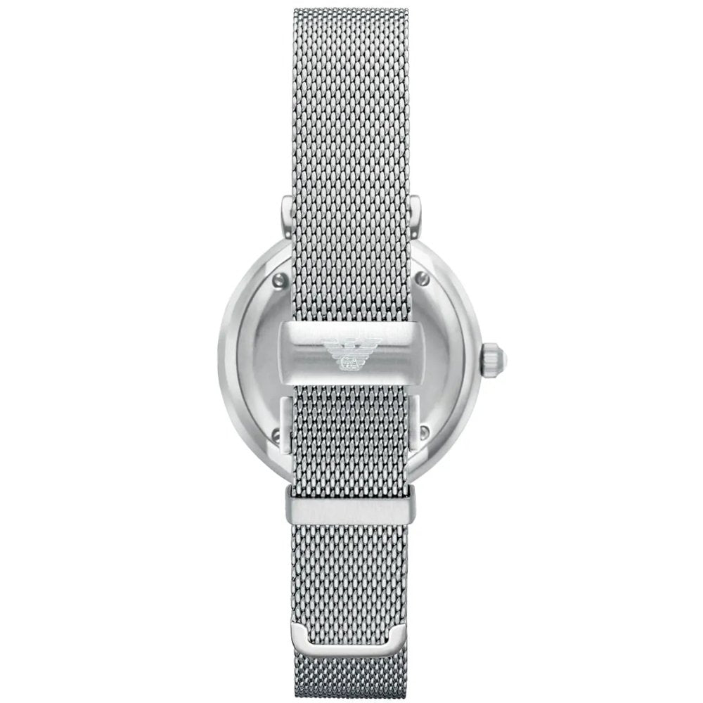 Emporio Armani AR1955 Mother Of Pearl Mesh Bracelet Ladies Watch - WATCH & WATCH