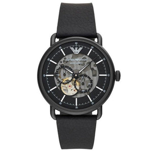 Emporio Armani AR60028 Multifunction Black Men's Leather Watch - WATCH & WATCH