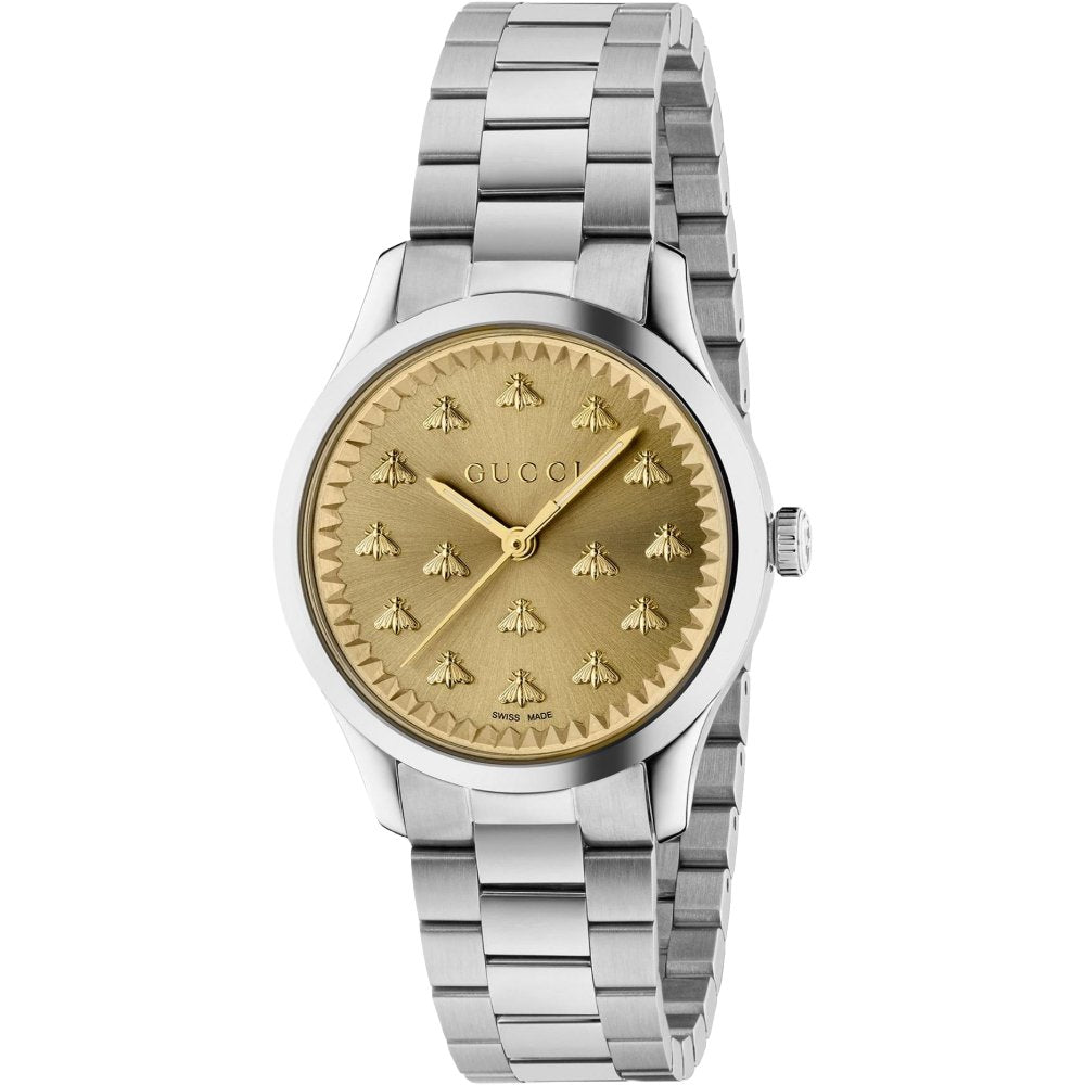 Gucci YA1265035 G-Timeless Gold Dial Ladies Watch