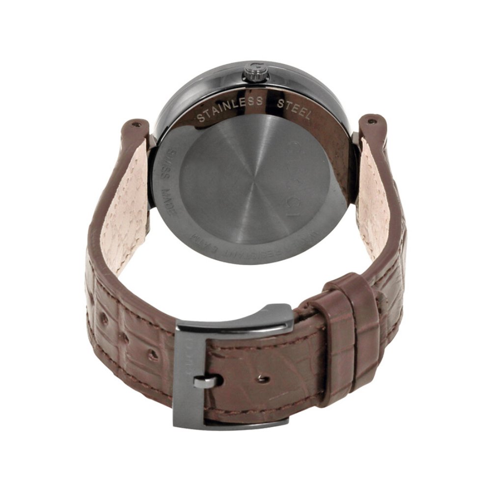 Gucci YA133304 Interlocking - G Black Dial Brown Leather Ladies Watch - WATCH & WATCH