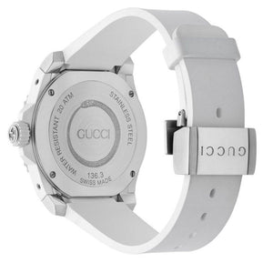 Gucci YA136330 Dive White Snake Motif Dial Men's Watch - WATCH & WATCH