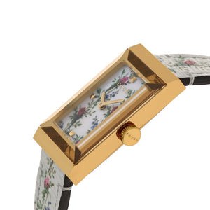 Gucci YA147407 G - Frame Floral Dial Ladies Watch - WATCH & WATCH
