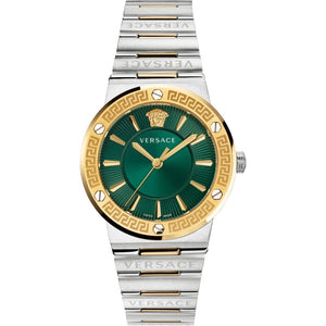 Versace VELW00720 Greca Logo Two - Tone Green Ladies Watch - WATCH & WATCH