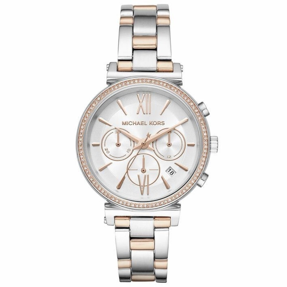 Michael Kors MK6558 Sofie Chronograph Crystal Silver Dial Ladies Watch - WATCH & WATCH